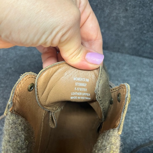 Sperry Women’s Leather Wool Ankle Boots Brown Lace Up STS99837 Size 9M - Picture 8 of 9